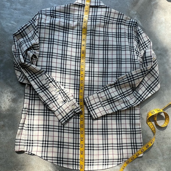 Burberry Beige and Black Plaid Button Down Shirt - Picture 7 of 12